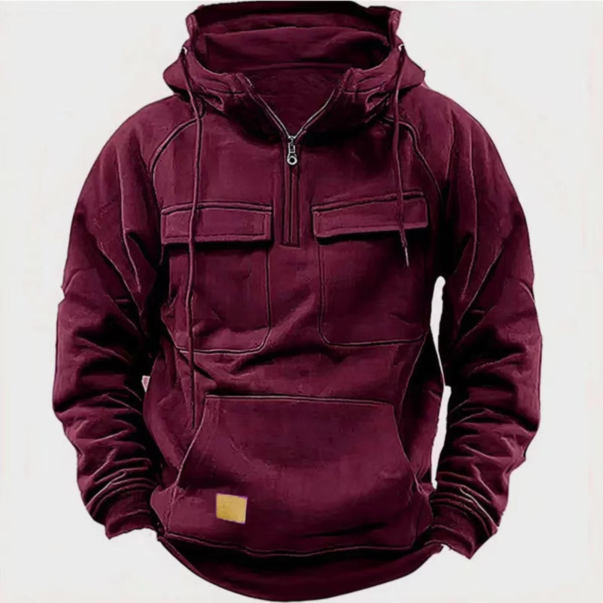New Autumn-Winter Men's Hooded Solid-Color Casual