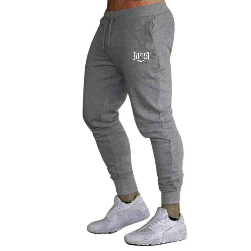 Men's Everlast Slim Fit Jogger Pants – Grey Lightweight Sweatpants Breathable Fabric for Boxing Daily Wear