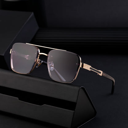 New Retro Sunglasses for Men, Square Frame, Stylish Sun Protection Glasses, High-End Men's Sunglasses