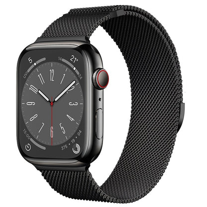 Compatible with Apple Watch, Two-Section Half-Circle Magnetic Milanese Steel Band for iWatch 11, Apple Watch Strap