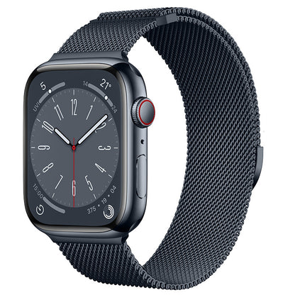 Compatible with Apple Watch, Two-Section Half-Circle Magnetic Milanese Steel Band for iWatch 11, Apple Watch Strap