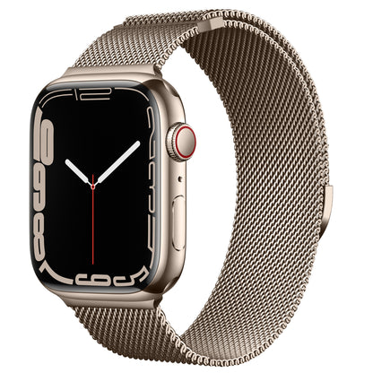Compatible with Apple Watch, Two-Section Half-Circle Magnetic Milanese Steel Band for iWatch 11, Apple Watch Strap
