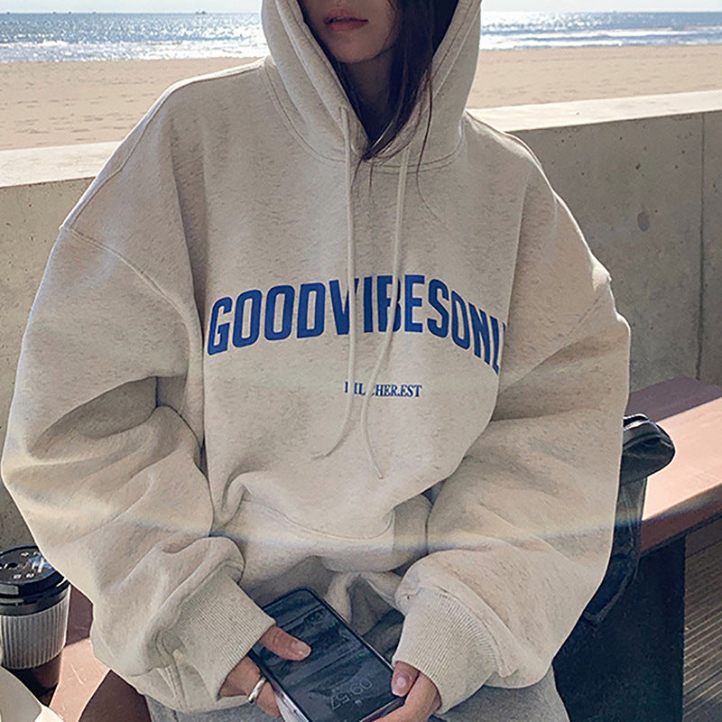 Fleece-lined hooded sweater women's modergren