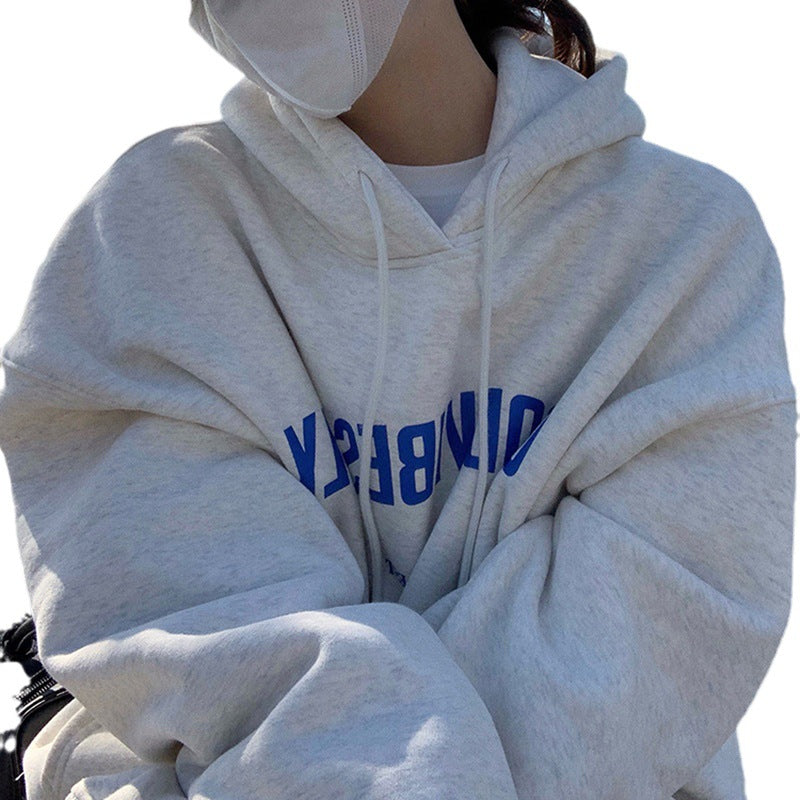 Fleece-lined hooded sweater women's modergren