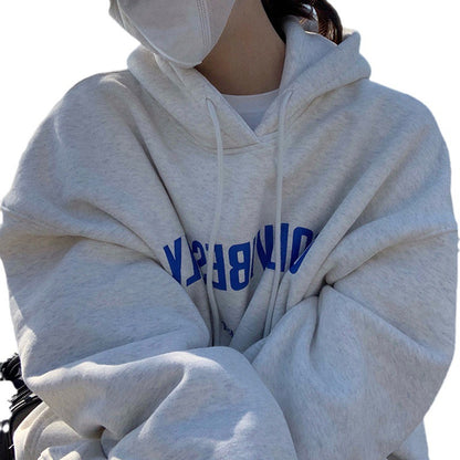 Fleece-lined hooded sweater women's modergren