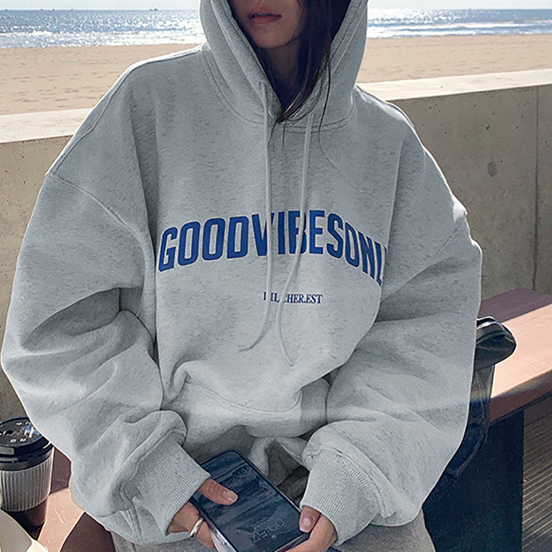 Fleece-lined hooded sweater women's modergren