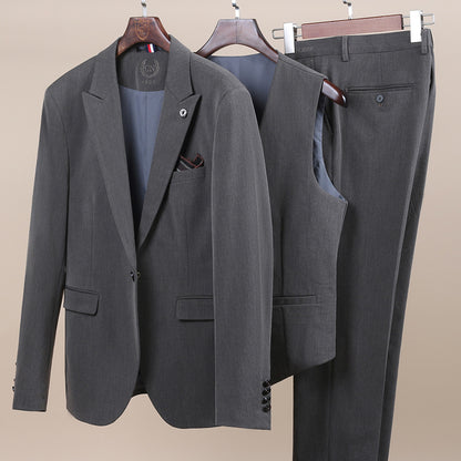 Men's Suit One-Button Three-Piece Set Wedding
