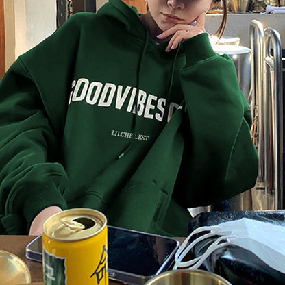 Fleece-lined hooded sweater women's modergren