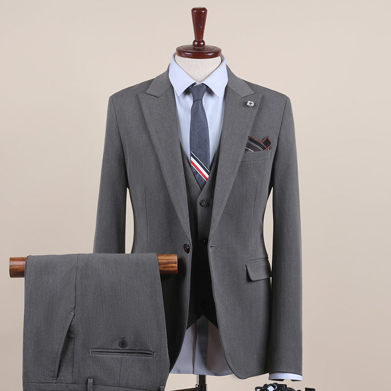 Men's Suit One-Button Three-Piece Set Wedding