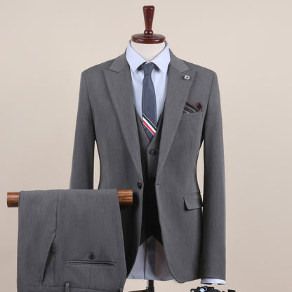 Men's Suit One-Button Three-Piece Set Wedding