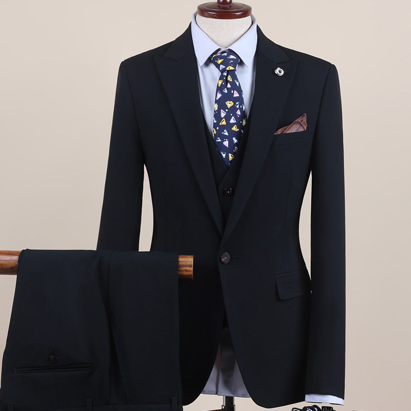 Men's Suit One-Button Three-Piece Set Wedding