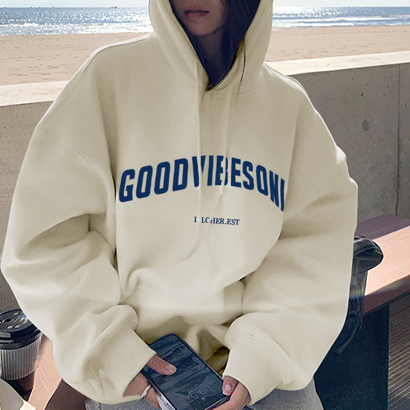 Fleece-lined hooded sweater women's modergren