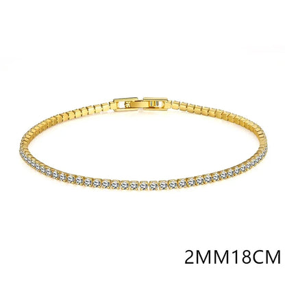 Solid Pure Silver 16/17/18/19/ Tennis Bracelet Pave 3 mm Round Black Jet Zircon Elegant Real 925 Jewelry For Women