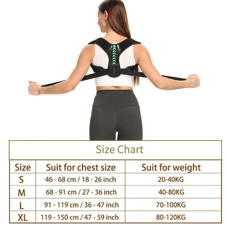 Adjustable Back Shoulder Posture Corrector Belt Clavicle Spine Support.
