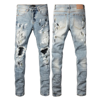 Men  Fashion High Street Jeans Retro