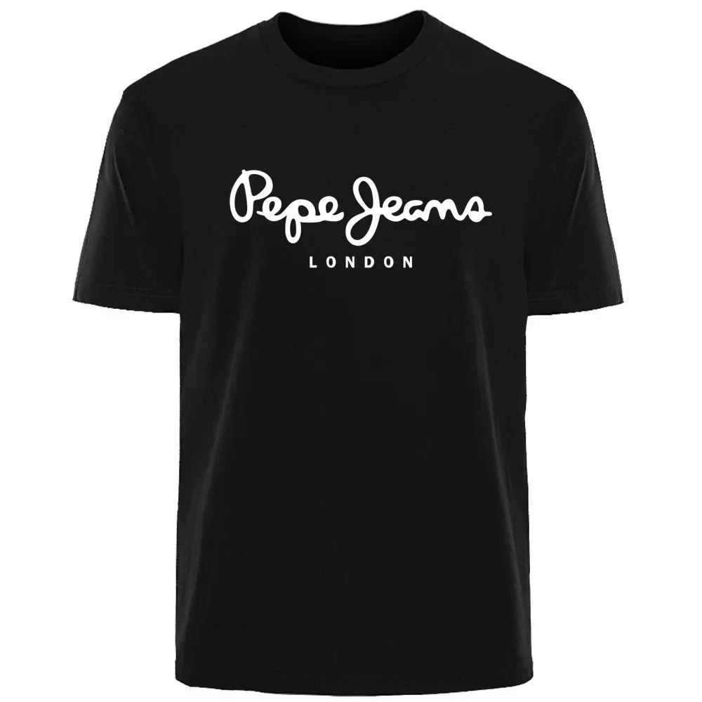 Pepe Jeans London Women's Logo Short-sleeve T-shirt, Luxury Brand Women's Wear, Y2K Top, Gender-neutral Street Style
