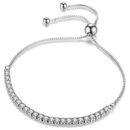 Solid Pure Silver 16/17/18/19/ Tennis Bracelet Pave 3 mm Round Black Jet Zircon Elegant Real 925 Jewelry For Women
