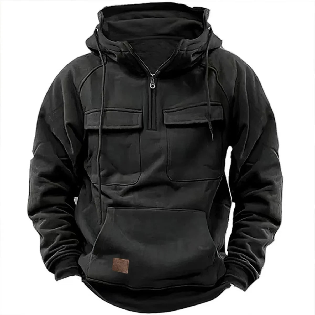 New Autumn-Winter Men's Hooded Solid-Color Casual