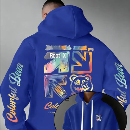 Men Thick Warm Hoodie Rainbow