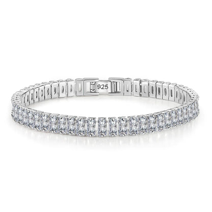 Solid Pure Silver 16/17/18/19/ Tennis Bracelet Pave 3 mm Round Black Jet Zircon Elegant Real 925 Jewelry For Women