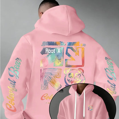 Men Thick Warm Hoodie Rainbow