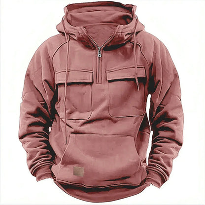 New Autumn-Winter Men's Hooded Solid-Color Casual