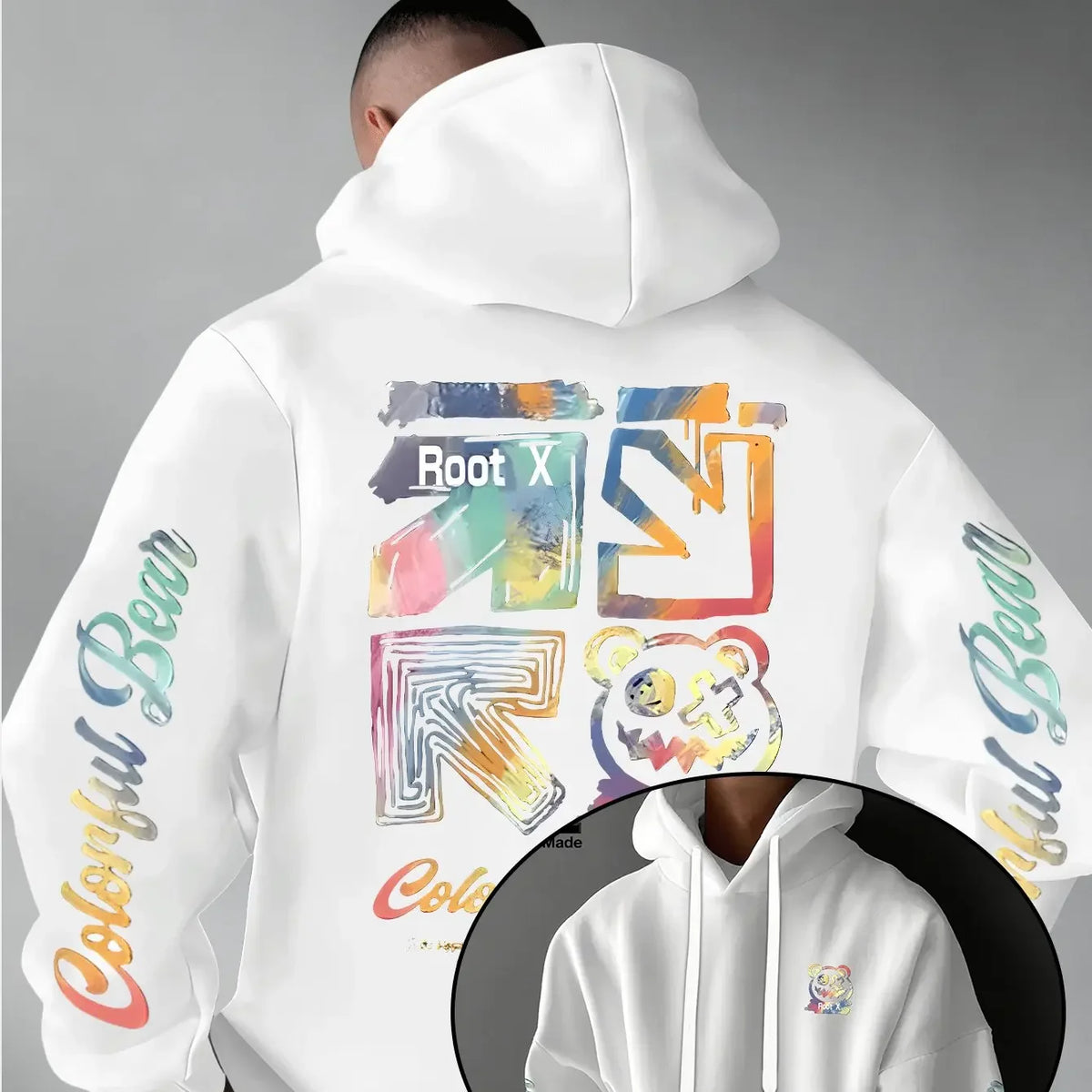 Men Thick Warm Hoodie Rainbow