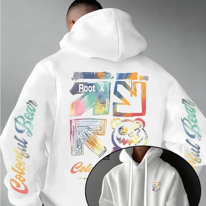 Men Thick Warm Hoodie Rainbow
