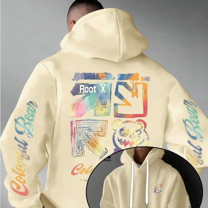 Men Thick Warm Hoodie Rainbow