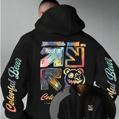 Men Thick Warm Hoodie Rainbow