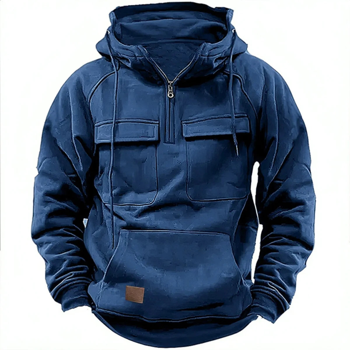 New Autumn-Winter Men's Hooded Solid-Color Casual
