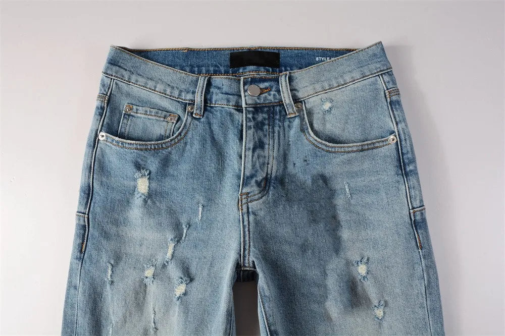 Men  Fashion High Street Jeans Retro