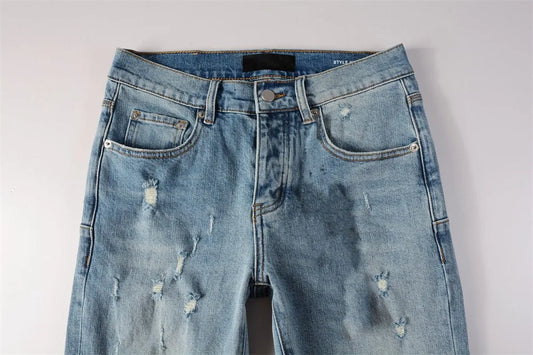 Men  Fashion High Street Jeans Retro