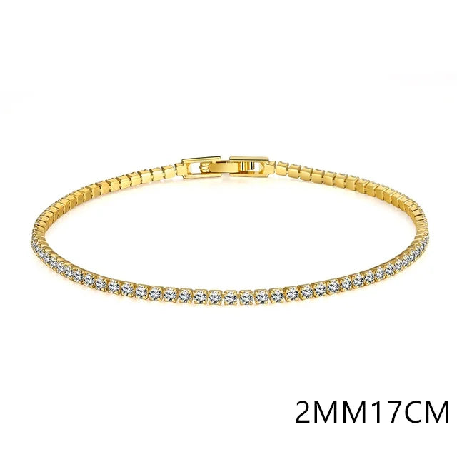 Solid Pure Silver 16/17/18/19/ Tennis Bracelet Pave 3 mm Round Black Jet Zircon Elegant Real 925 Jewelry For Women