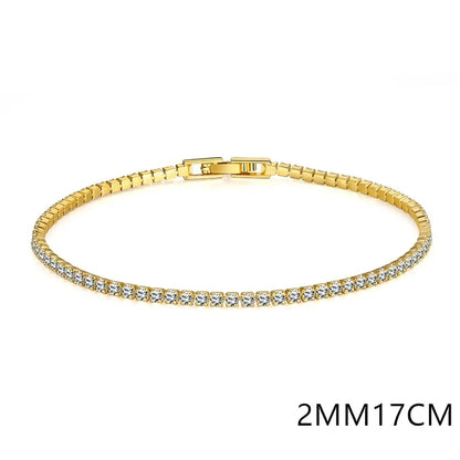 Solid Pure Silver 16/17/18/19/ Tennis Bracelet Pave 3 mm Round Black Jet Zircon Elegant Real 925 Jewelry For Women