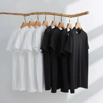 Men's Summer 100_ Cotton Fashion Sports Leisure Loose Golf Player Pattern Printed Round Neck Short Sleeve T-shirt Top Unisex