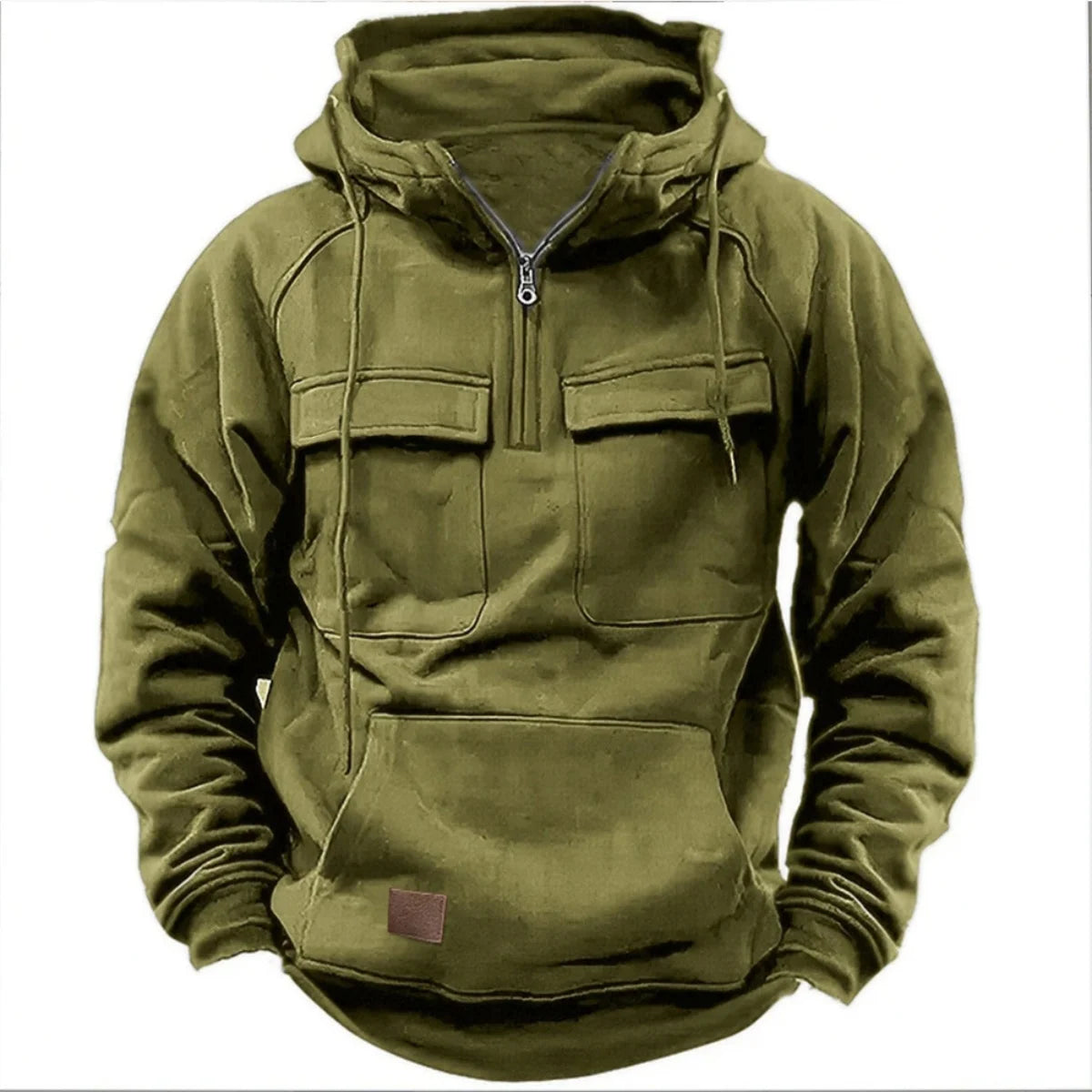 New Autumn-Winter Men's Hooded Solid-Color Casual