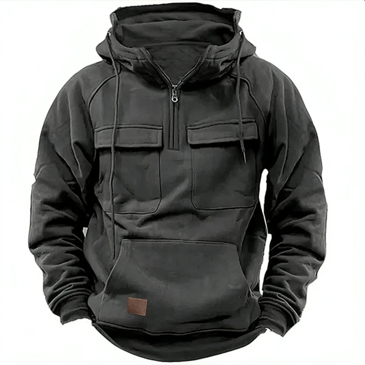 New Autumn-Winter Men's Hooded Solid-Color Casual