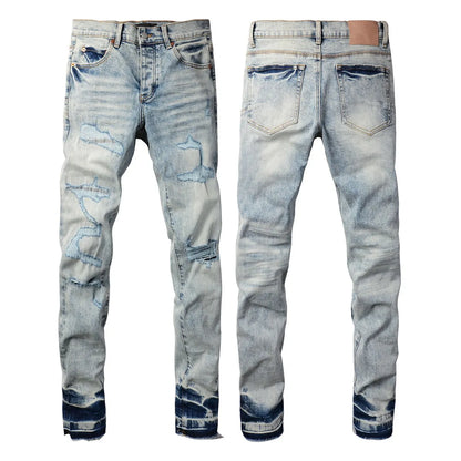 Men  Fashion High Street Jeans Retro