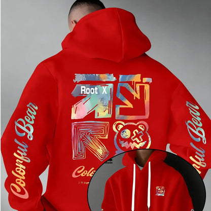 Men Thick Warm Hoodie Rainbow
