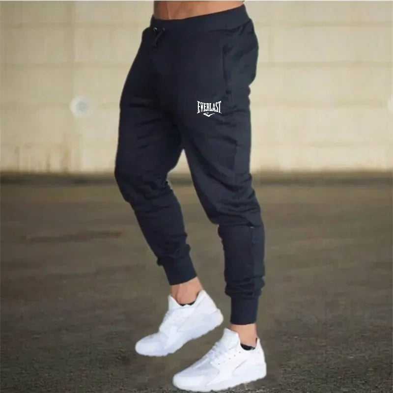 Men's Everlast Slim Fit Jogger Pants – Grey Lightweight Sweatpants Breathable Fabric for Boxing Daily Wear