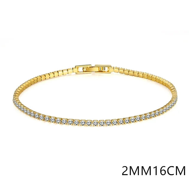 Solid Pure Silver 16/17/18/19/ Tennis Bracelet Pave 3 mm Round Black Jet Zircon Elegant Real 925 Jewelry For Women