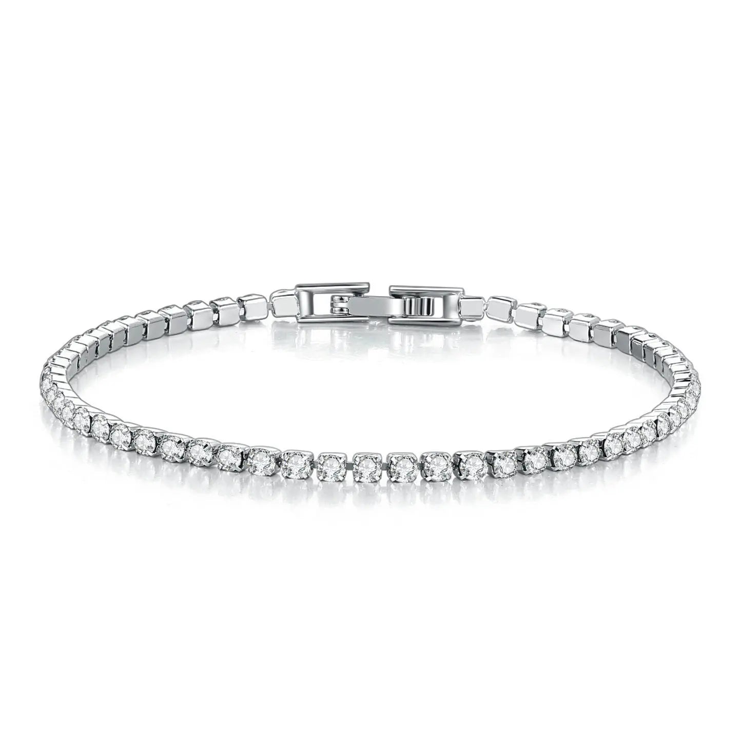 Solid Pure Silver 16/17/18/19/ Tennis Bracelet Pave 3 mm Round Black Jet Zircon Elegant Real 925 Jewelry For Women