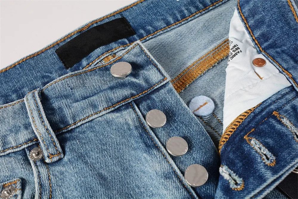 Men  Fashion High Street Jeans Retro