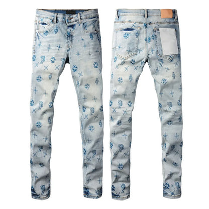 Men  Fashion High Street Jeans Retro